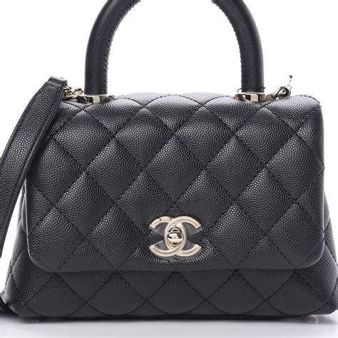 chanel caviar coco handle|CHANEL Caviar Quilted Extra Mini Coco Handle Flap Black .